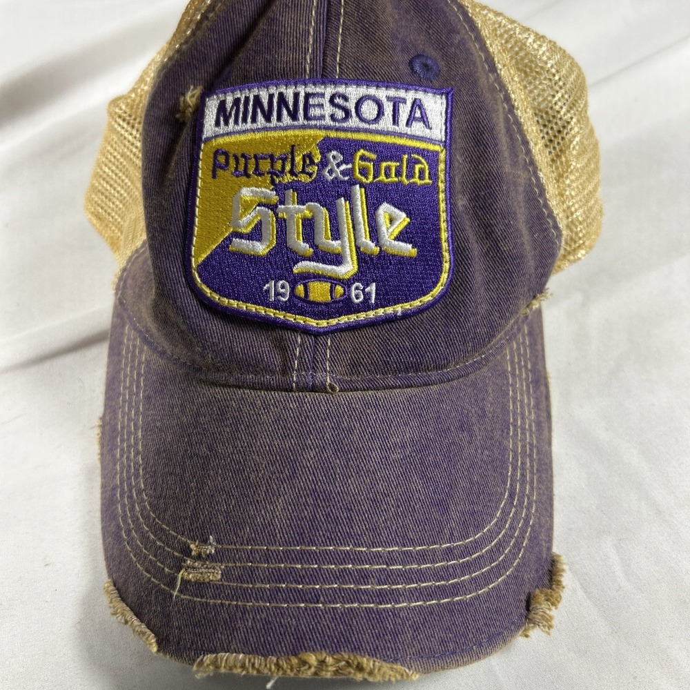 Minnesota Vikings Headmost NFL Adjustable Mesh back Hat Two Tone Patch FS